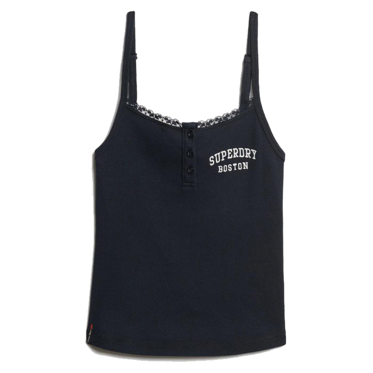 SUPERDRY ATH EMBROIDER BUTTON CAMI - Nero - vista 4