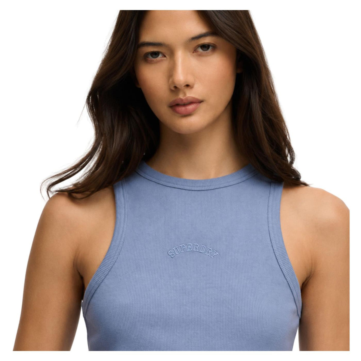 SUPERDRY ESSENTIAL LOGO RACER VEST - Azzurro - vista 3