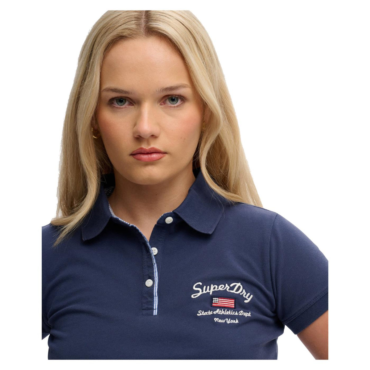 SUPERDRY ATH ESS GRAPHIC W POLO - Blu - vista 3