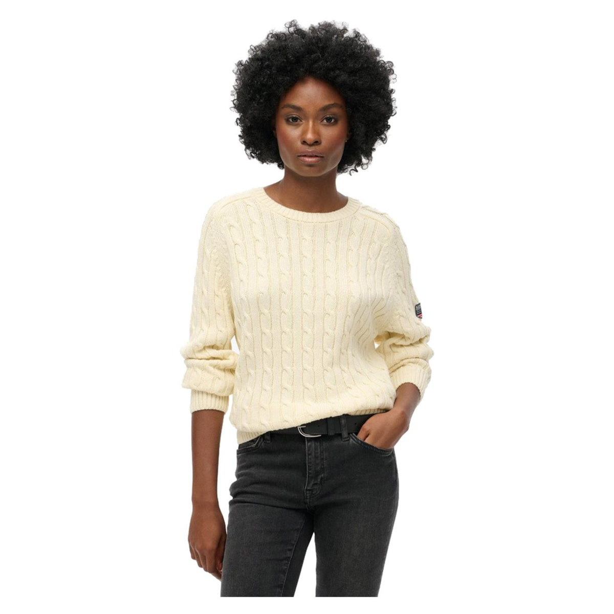 SUPERDRY SLOUCHY CABLE KNIT - Beige - immagine principale