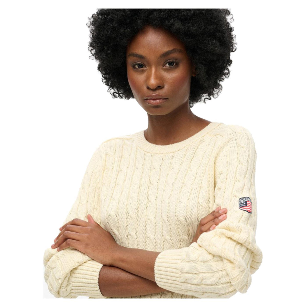 SUPERDRY SLOUCHY CABLE KNIT - Beige - vista 3