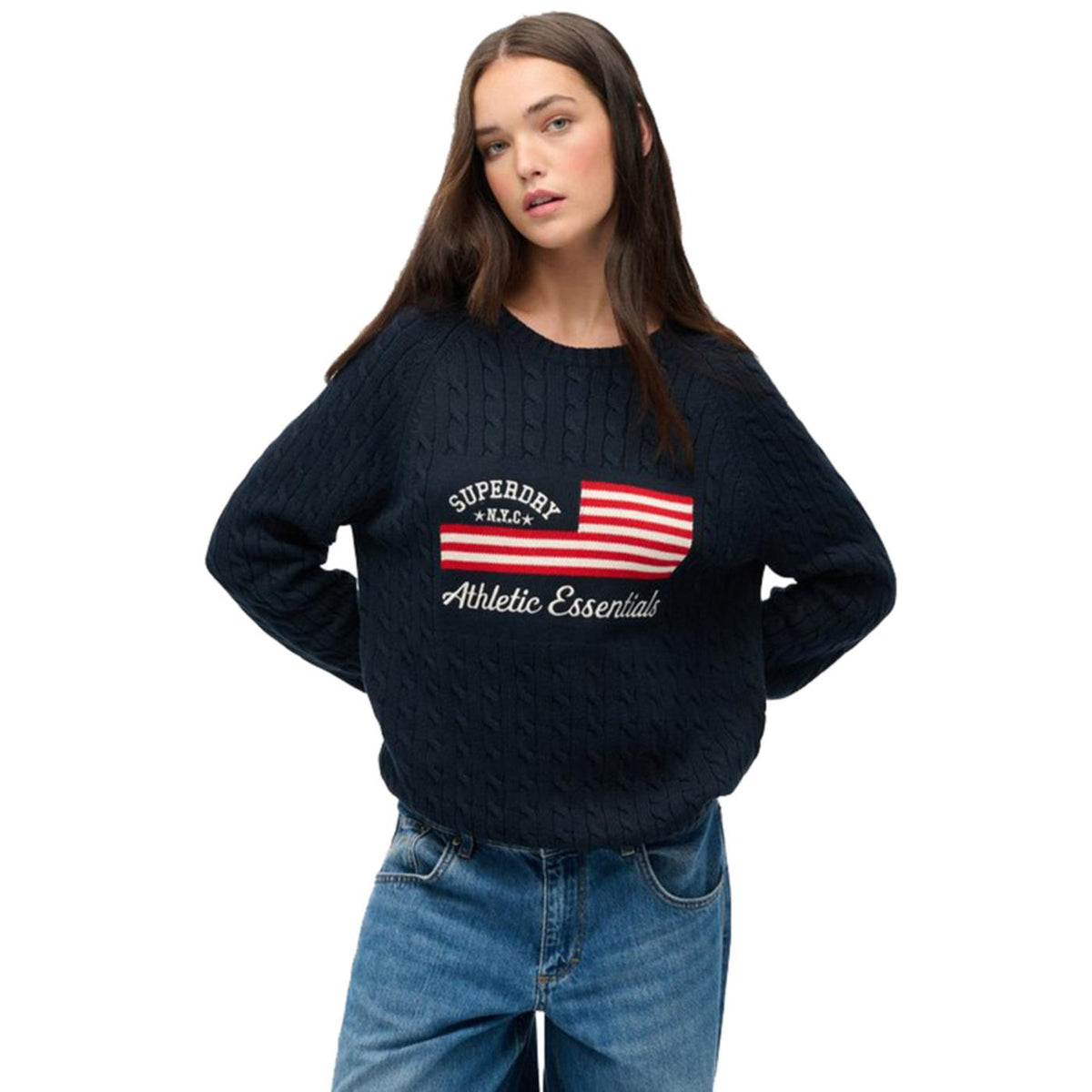 SUPERDRY SLOUCHY CABLE FLAG KNIT W - vista 2