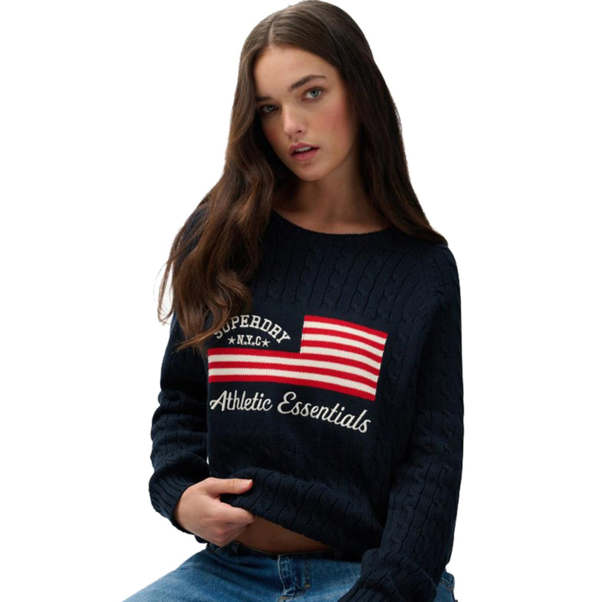 SUPERDRY SLOUCHY CABLE FLAG KNIT W - vista 4
