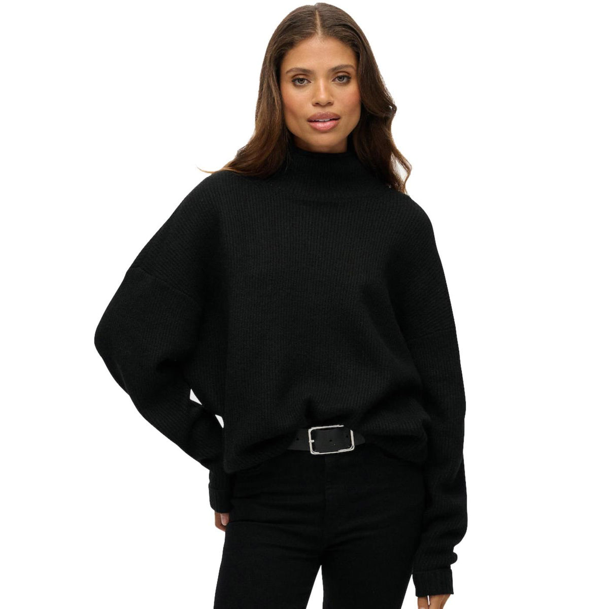 SUPERDRY SLOUCHY MOCK JUMPER WOMAN - Nero - vista 2