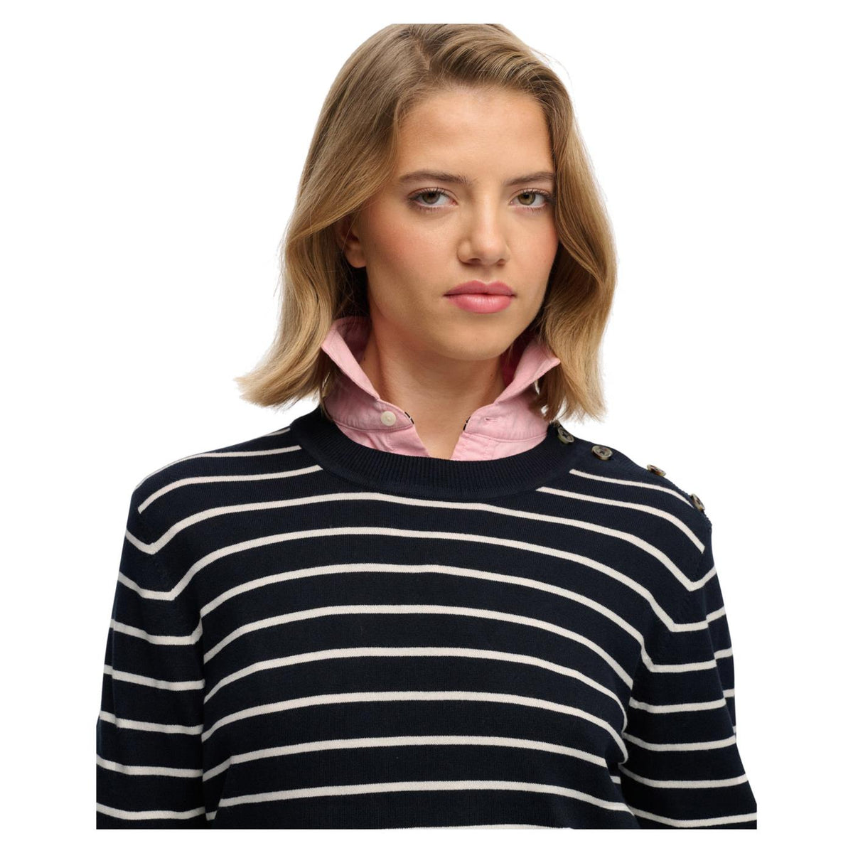 SUPERDRY LW ESSENTIAL WOMAN JUMPER - Blu - vista 3