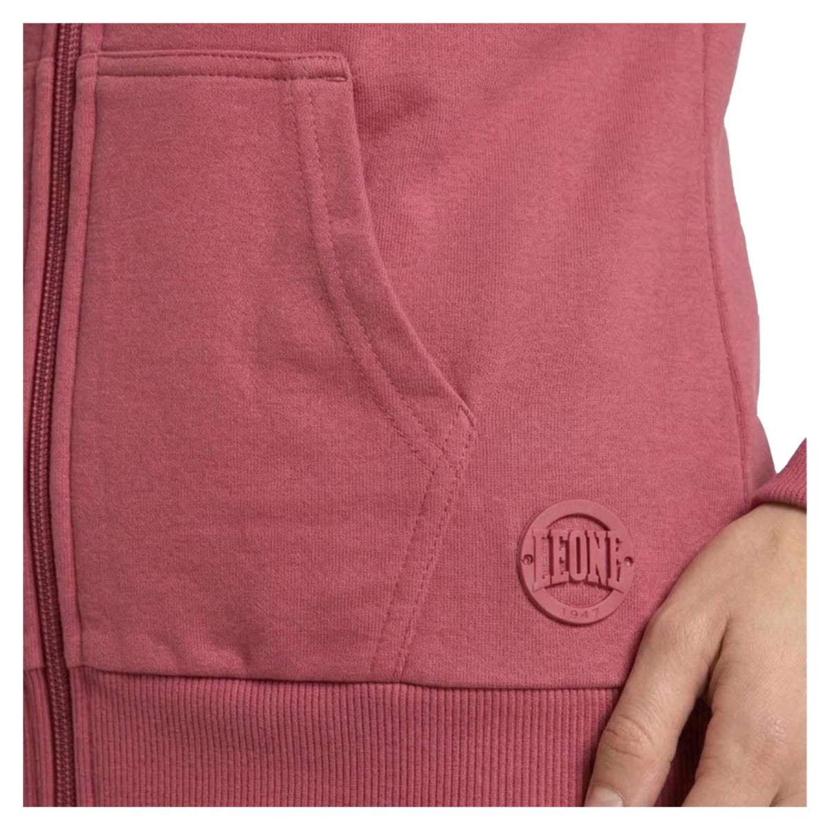 LEONE FELPA W FZ HOODIE STRETCH - Bordeaux - vista 4