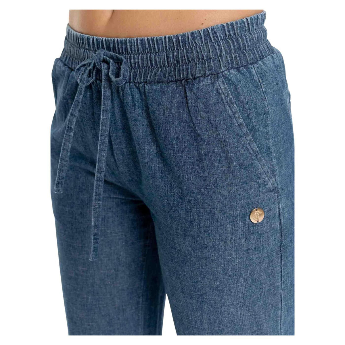 LEONE PANTALONI IN CHAMBRAY - Denim - vista 3