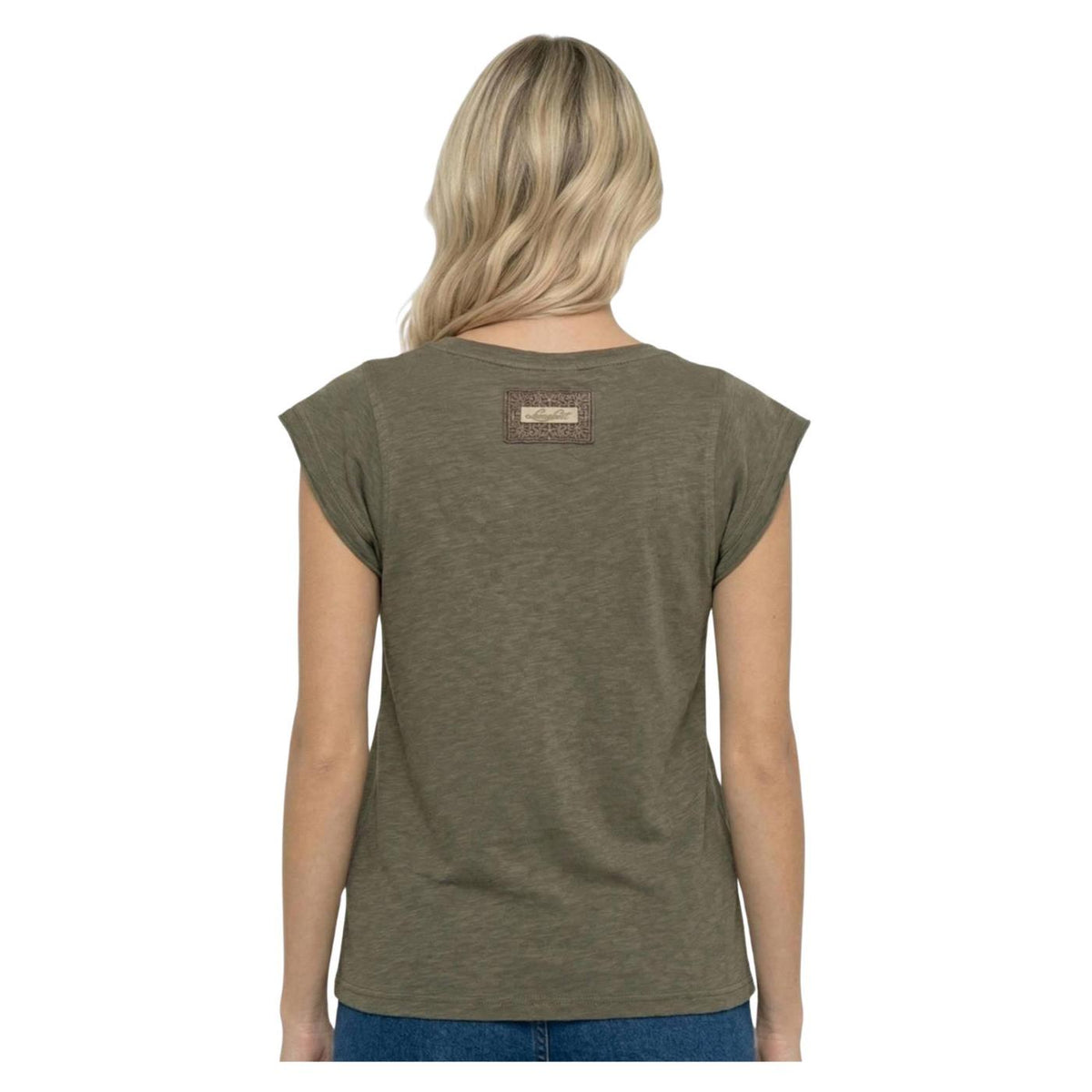 LEONE T-SHIRT W COTONE FIAMMATO - Militare - vista 4