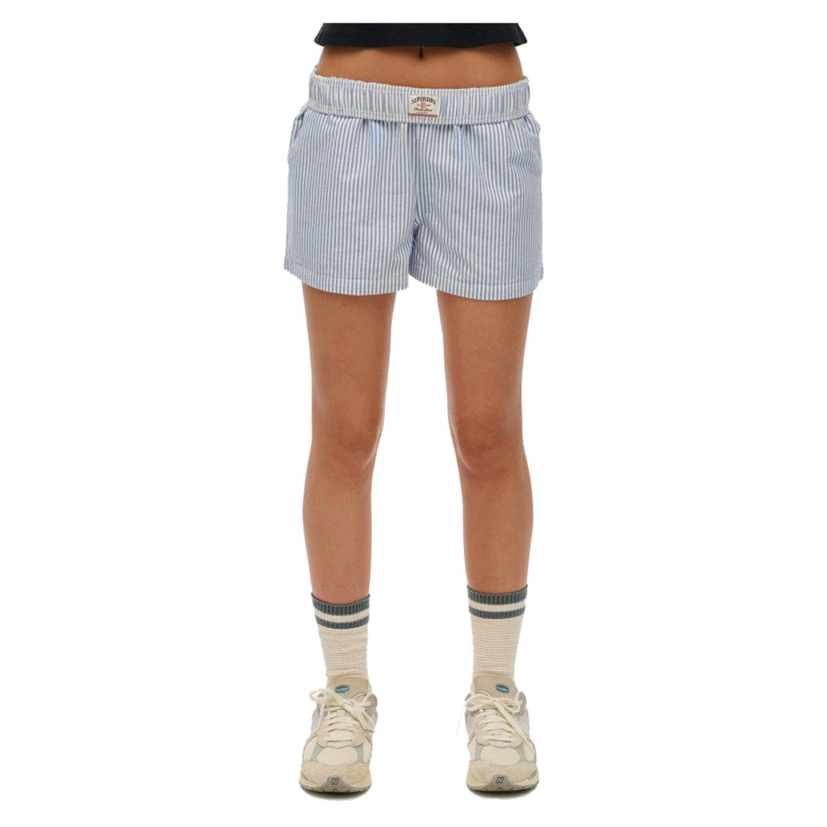 SUPERDRY COTTON STRIPE EL SHORT - Azzurro - immagine principale