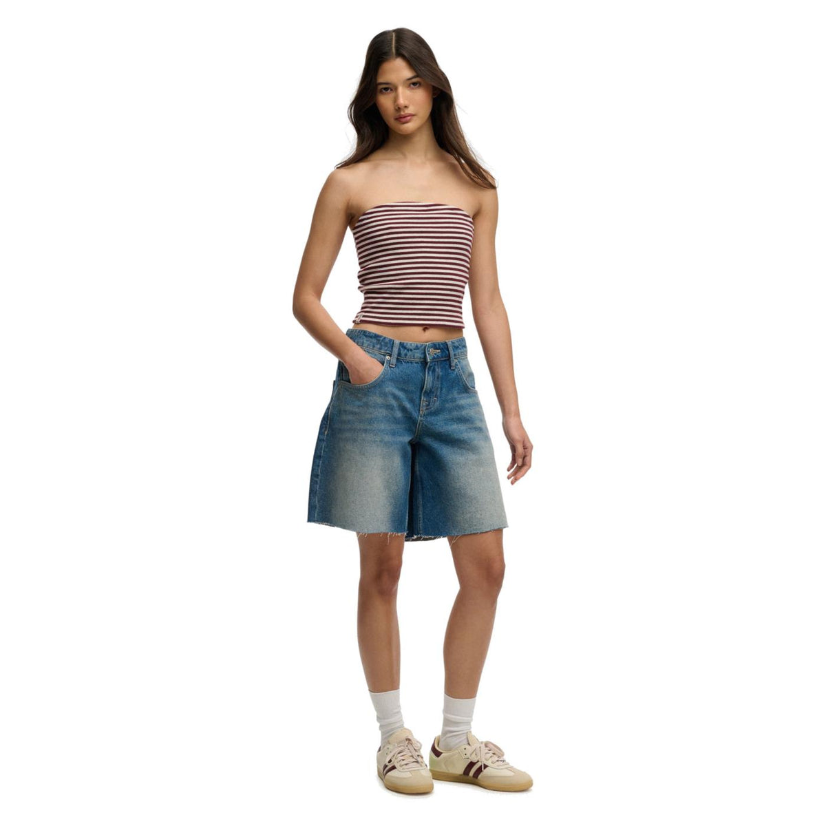 SUPERDRY MID RISE BAGGY SHORT - Denim - vista 3