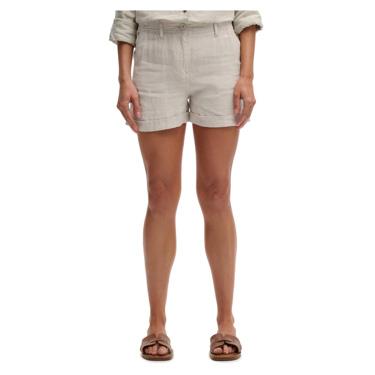 SUPERDRY MID RISE LINEN SHORT