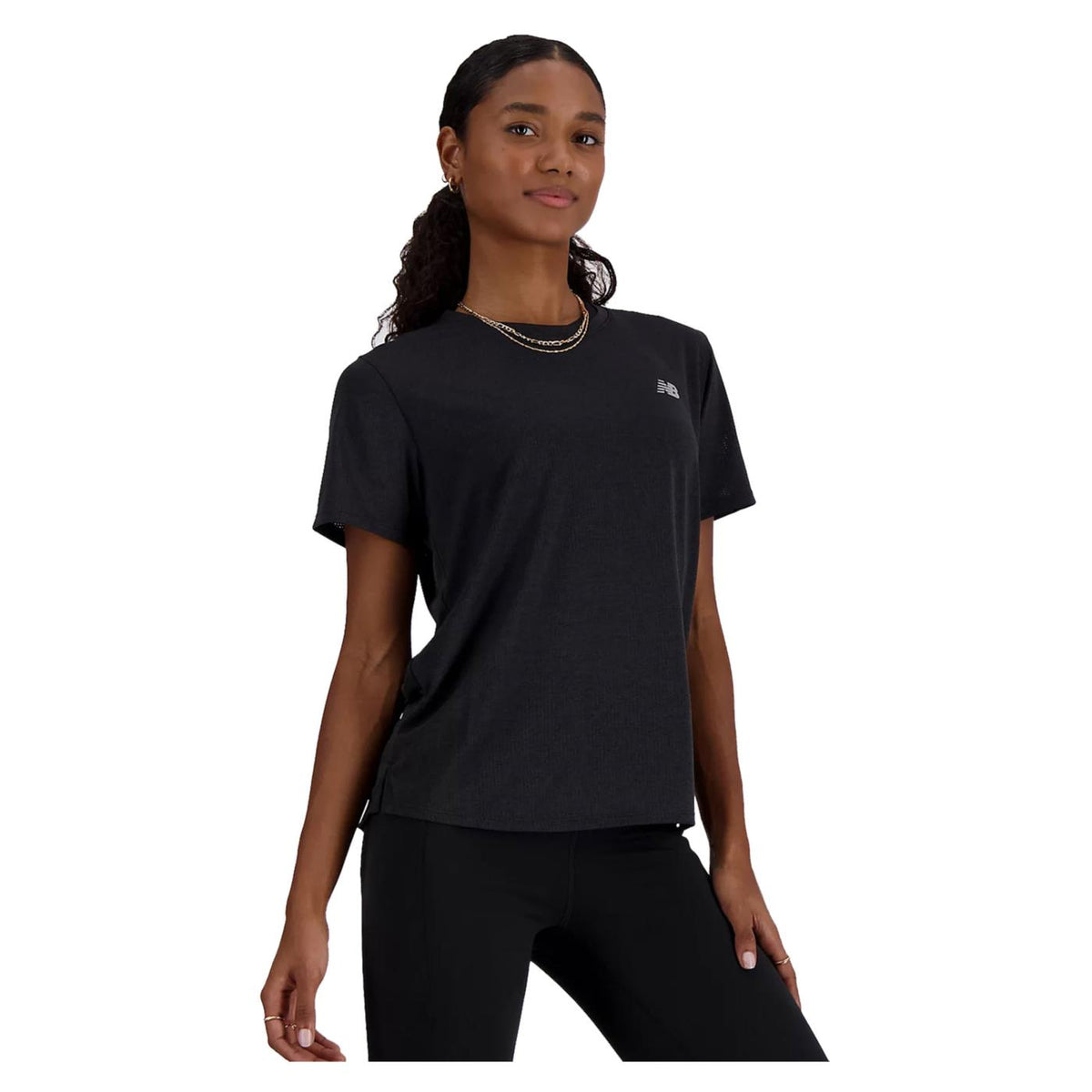 NEW BALANCE ATHLETICS WOMAN T-SHIRT - Nero - immagine principale