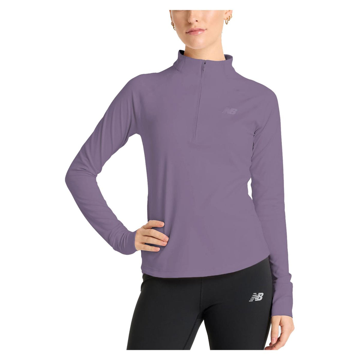 NEW BALANCE HARMONY HALF ZIP W TEE - Viola - immagine principale