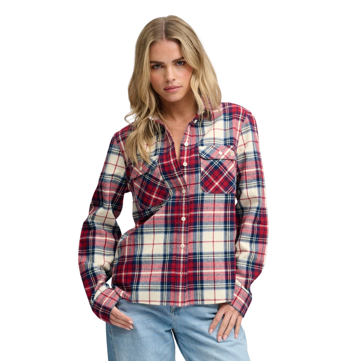 SUPERDRY WOMAN CHECK FLANNEL SHIRT - Rosso - immagine principale