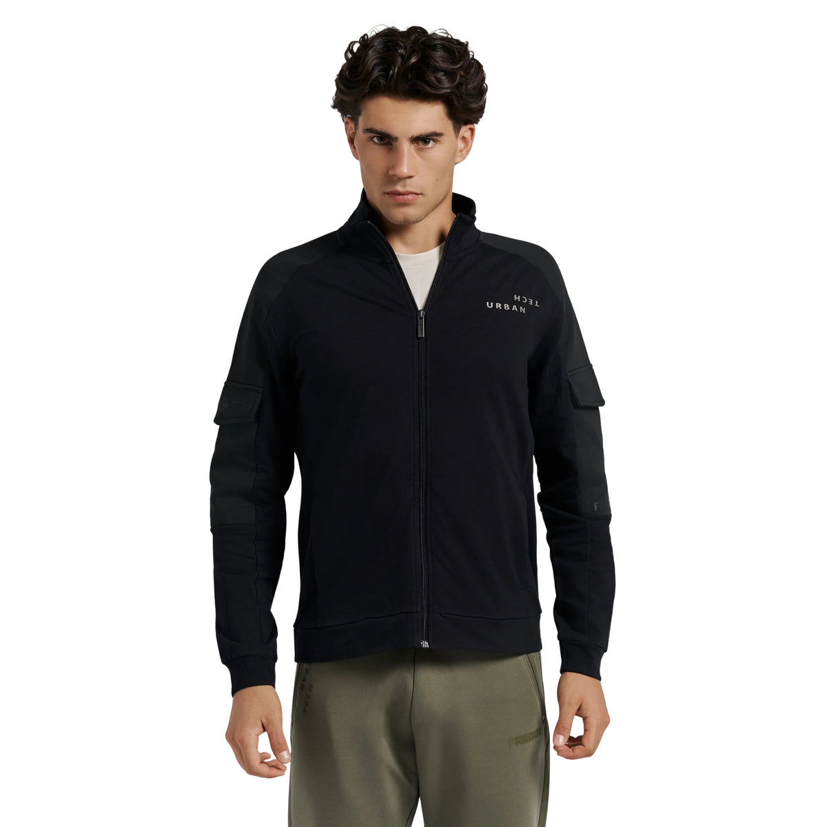 FREDDY FELPA URBAN TECH FULL ZIP - Nero - immagine principale