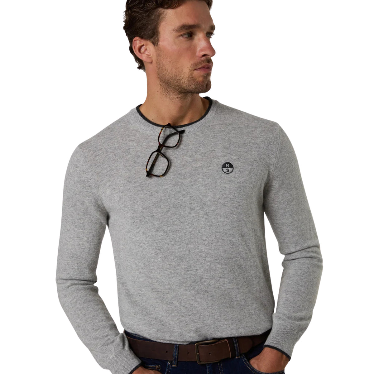 NORTH SAILS CREW NECK 12GG KNITWEAR - Grigio chiaro - immagine principale