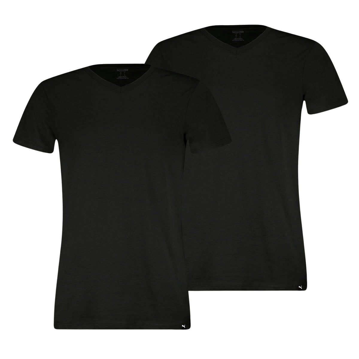 PUMA BASIC 2PK V-NECK TEE - Nero - immagine principale