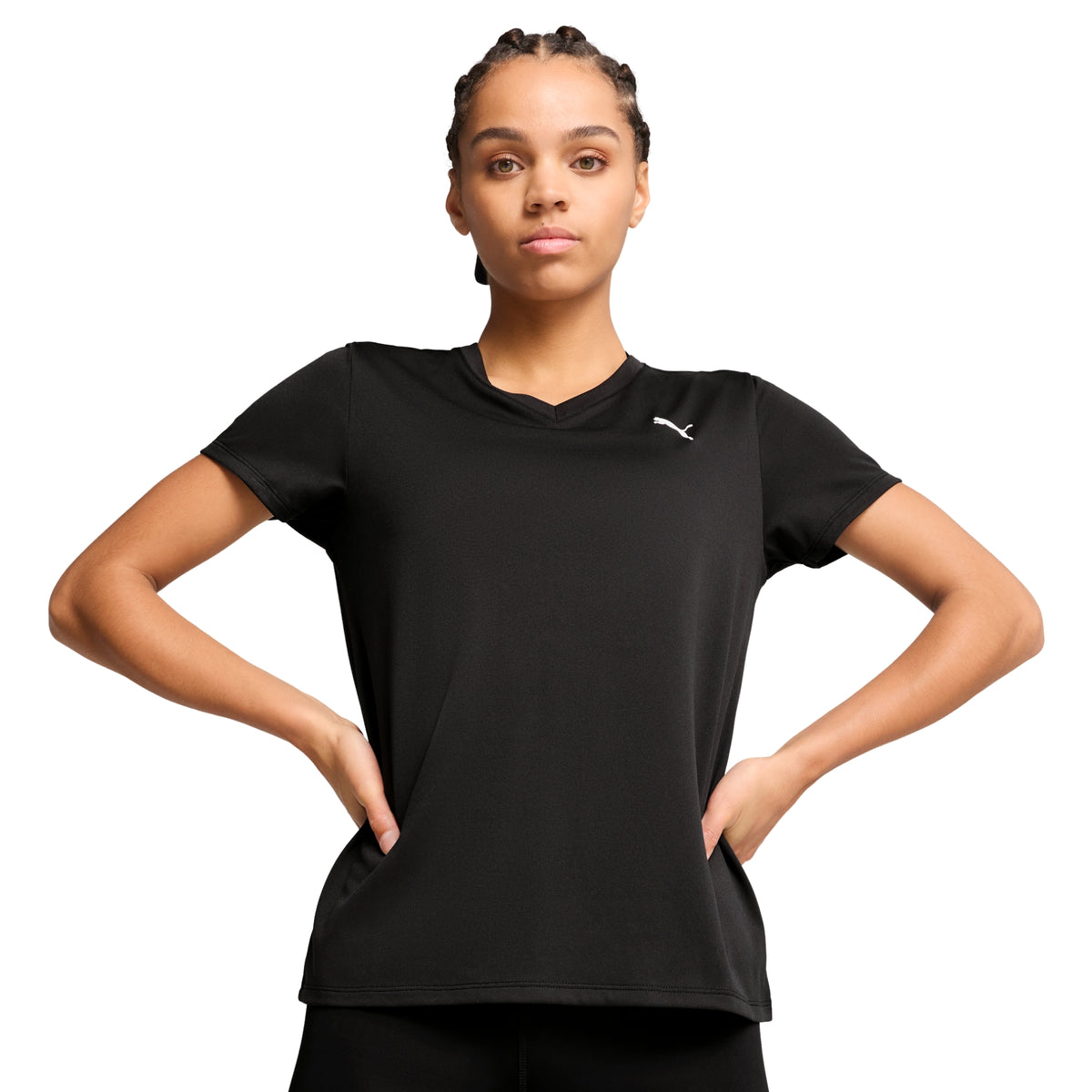 PUMA TAD ESSENTIAL VNECK W TEE - Nero - immagine principale