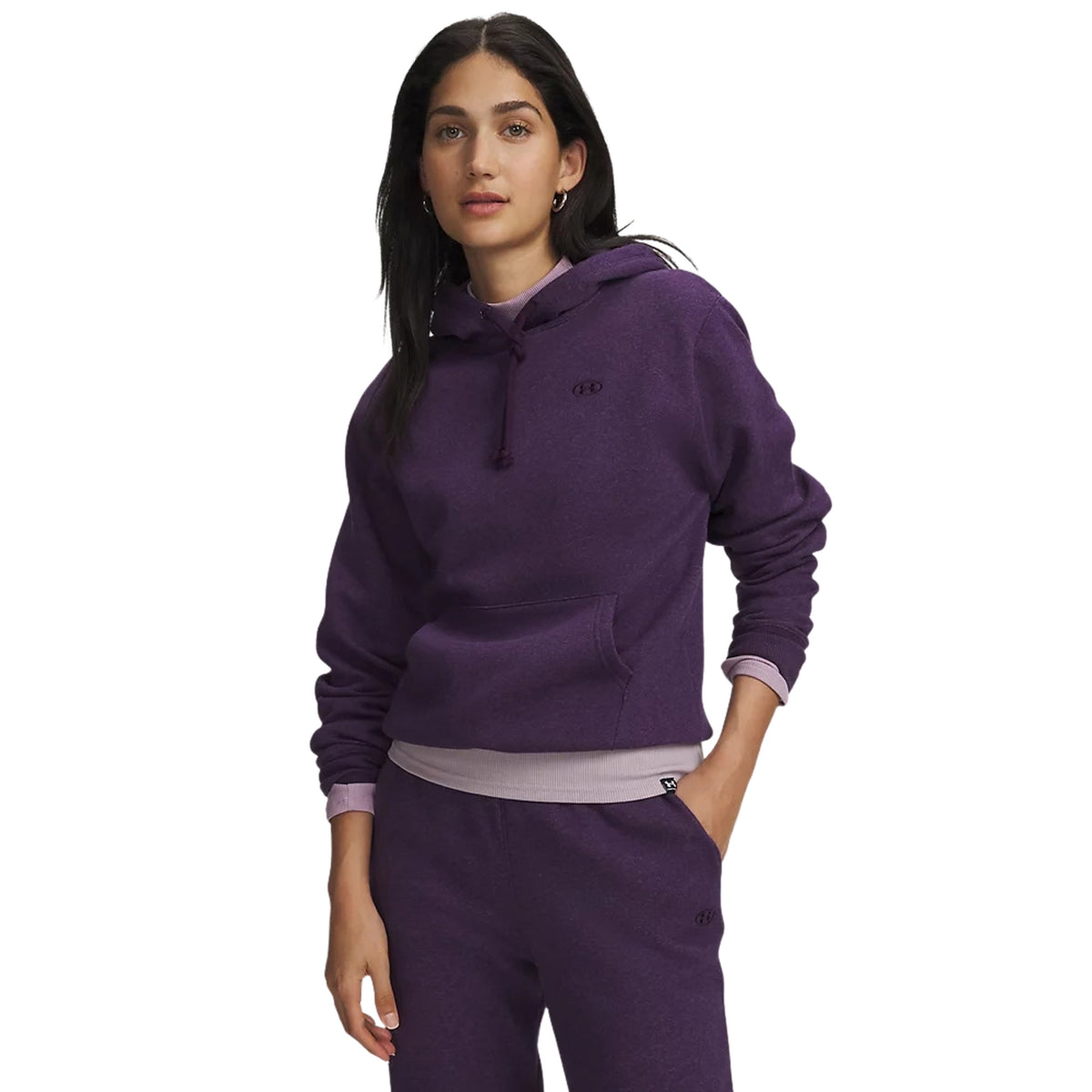 UNDER ARMOUR RIVAL FLEECE HOODIE W - Viola - immagine principale