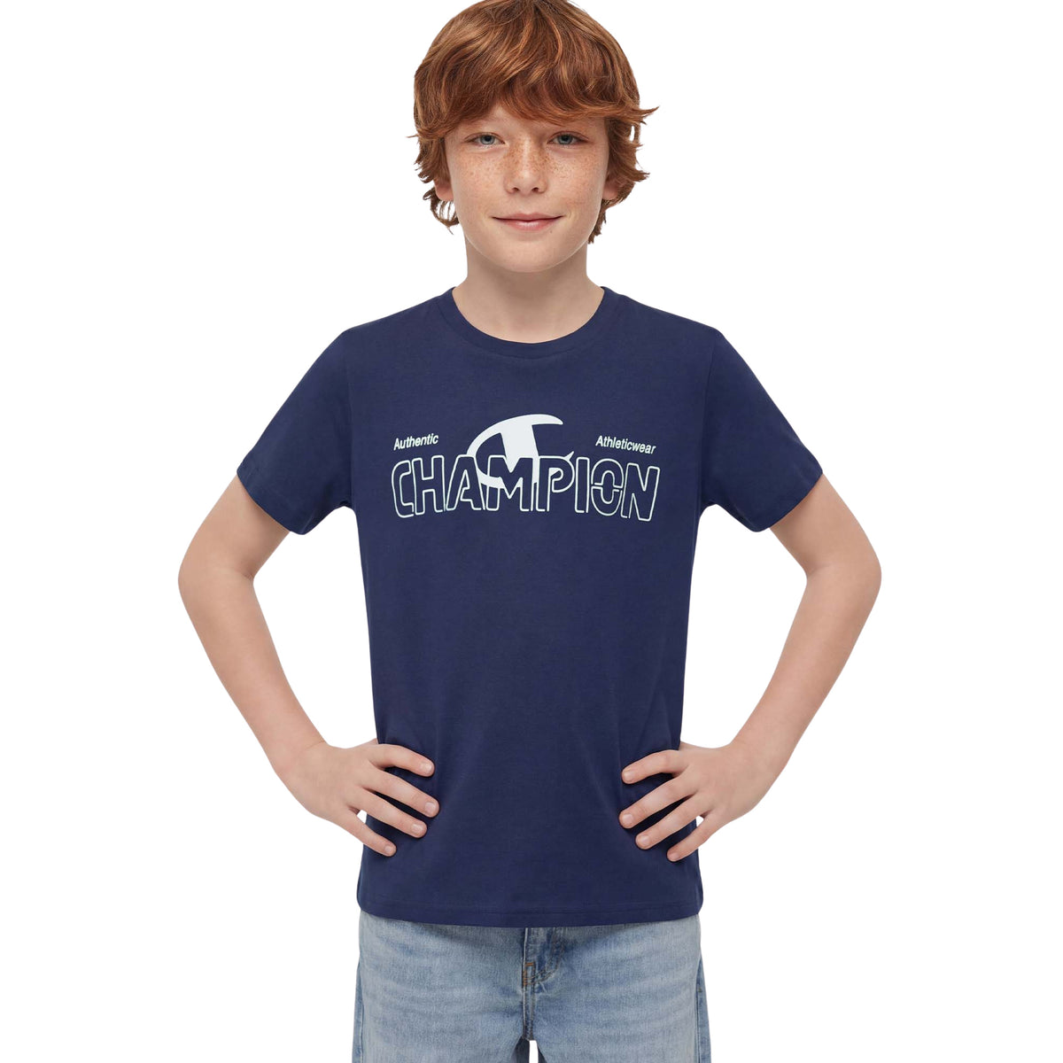 CHAMPION JR B SS TEE - Blu - immagine principale