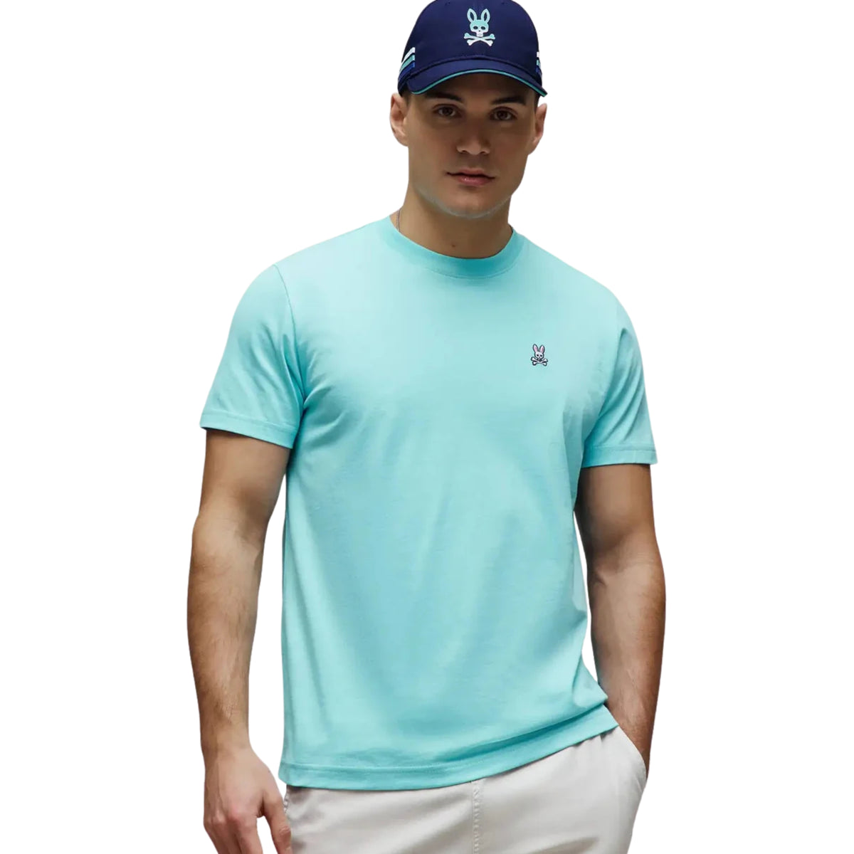 PSYCHO BUNNY CLASSIC CREW NECK TEE - Turchese - immagine principale
