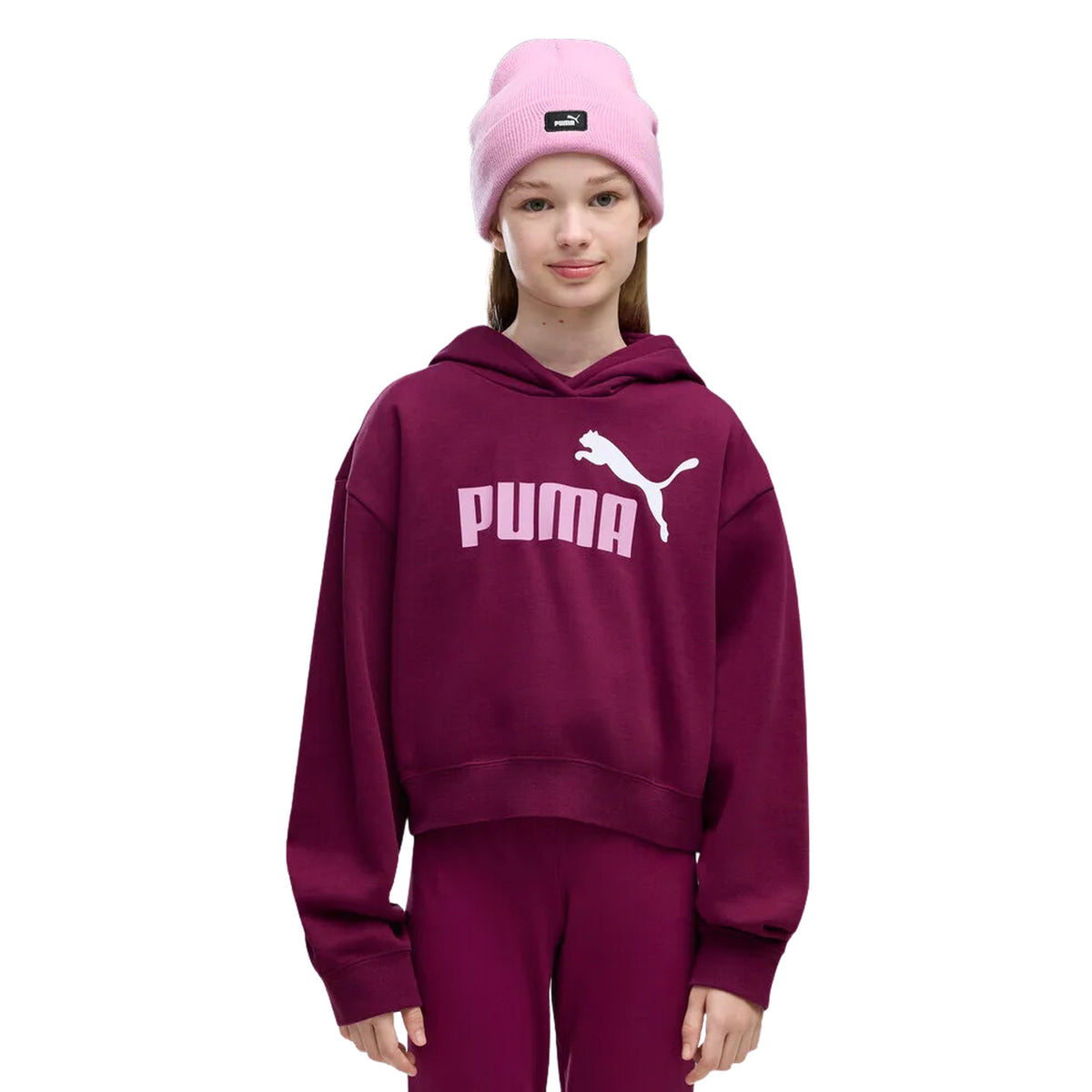 PUMA ESS 2COLOR LOGO HOODIE JR - Bordeaux - immagine principale