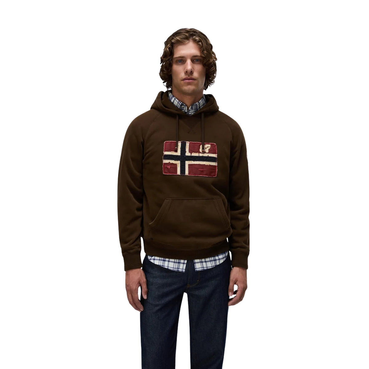 NAPAPIJRI B-ARCHIVE SWEAT HOODY - Marrone scuro - immagine principale