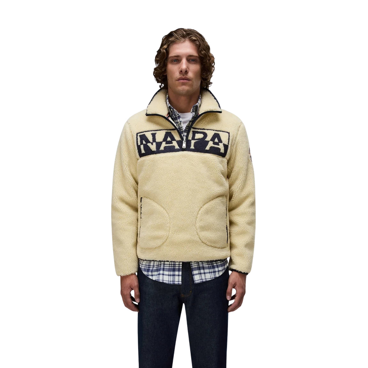 NAPAPIJRI T-ARCHIVE FLEECE HALF ZIP - Beige - immagine principale