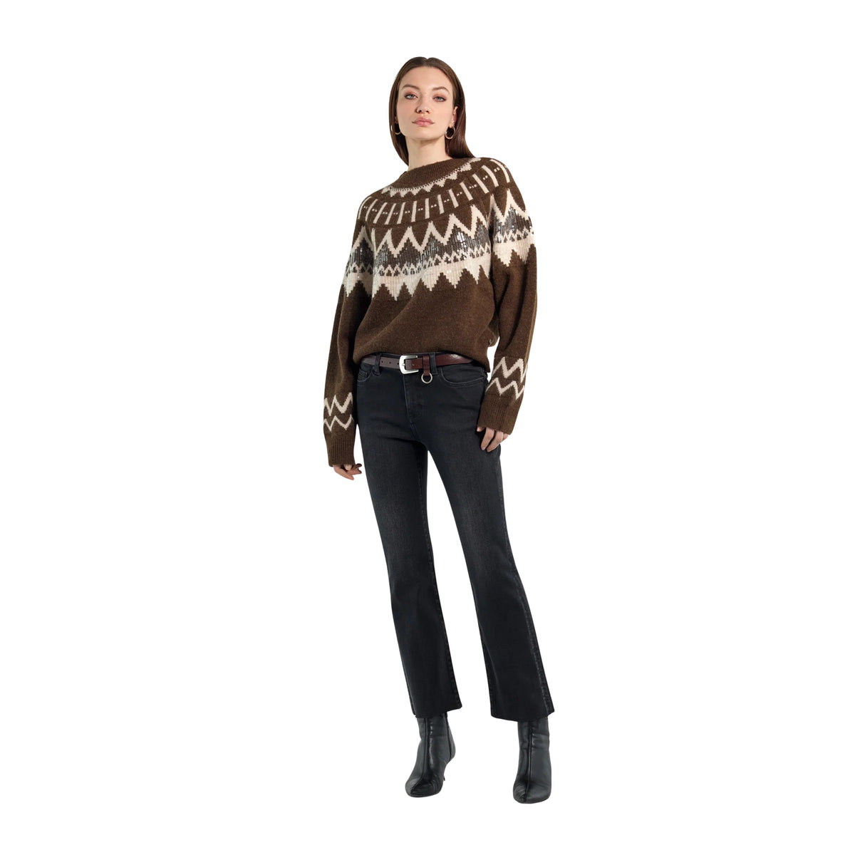 GAS STAR CROP FLARE W DENIM - Nero - immagine principale