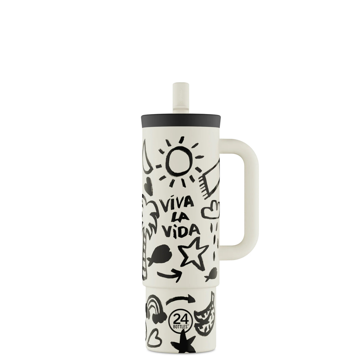 24 BOTTLES STRAW CUP 800 VIVA LA VID - Beige - immagine principale
